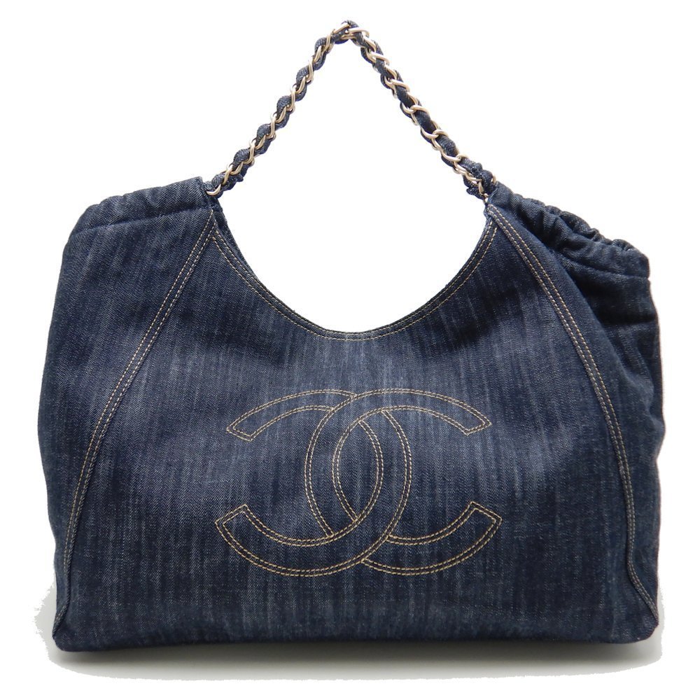 Chanel Cococabas PM Denim Indigo Shoulder Tote Blue